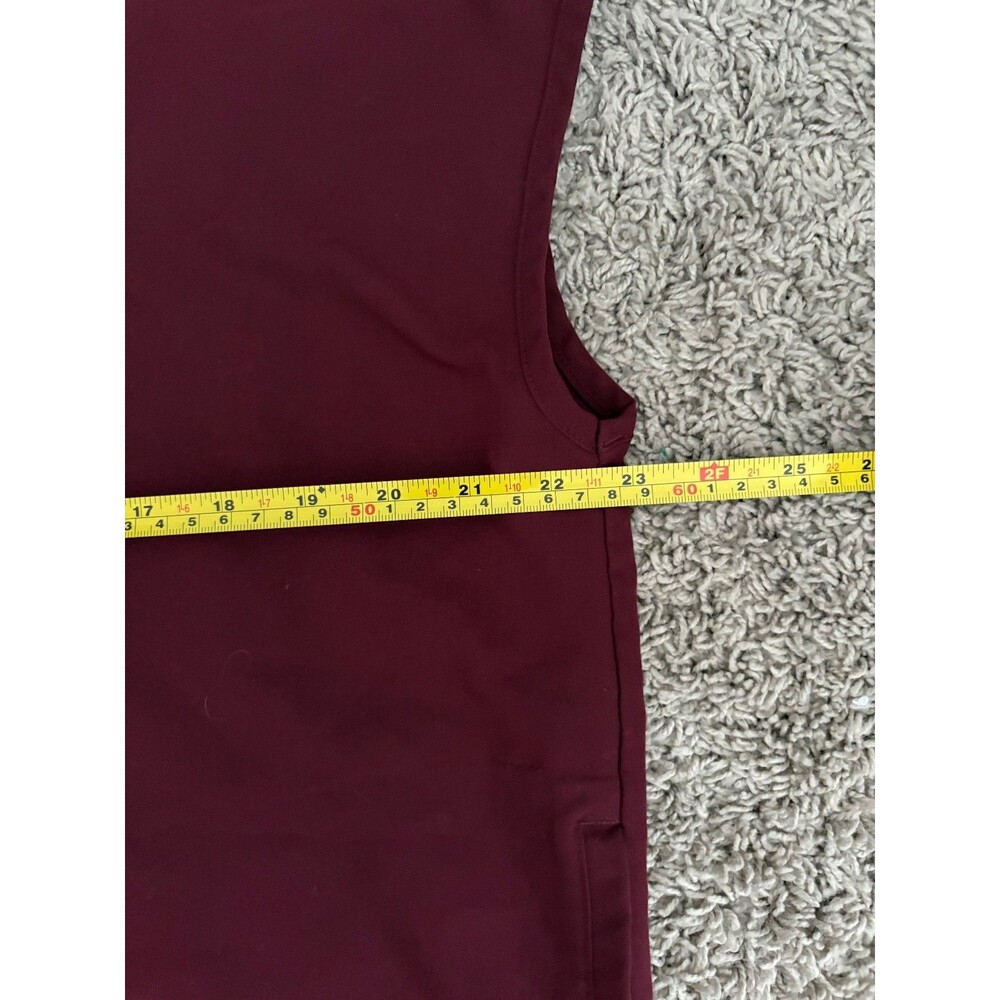 Figs Women's Sz S Rafaela Dark Red Maroon Scrub Top Button V Neck Two Pockets - Picture 12 of 12